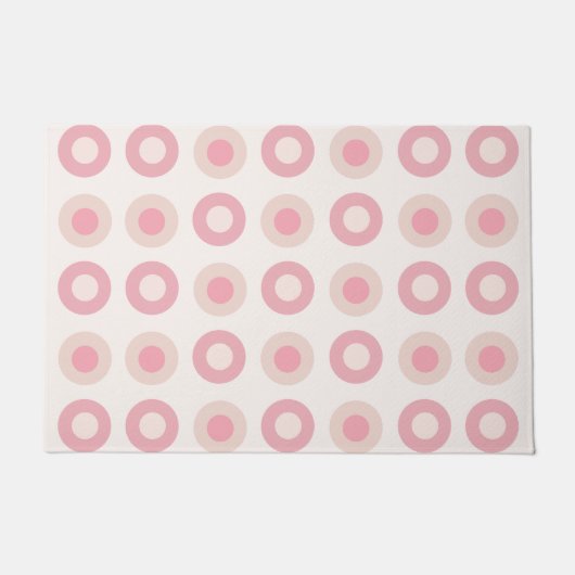 Retro MidCentury Stippen Roze Vanille Deurmat (Voorkant)