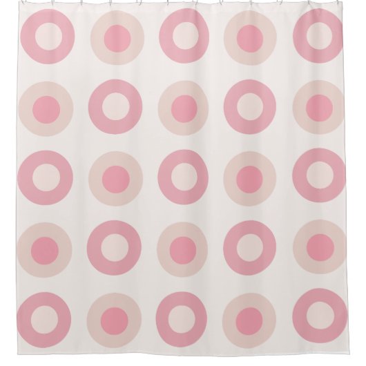 Retro MidCentury Stippen Roze Vanille Douchegordijn (Voorkant)