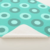 Retro MidCentury Stippen Turquoise Sherpa Deken (3/4)