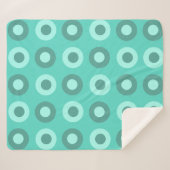 Retro MidCentury Stippen Turquoise Sherpa Deken (Voorkant (horizontaal))