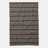 Retro Midcentury Stripes Dark Academia Theedoek (Verticaal)