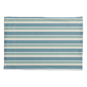 Retro Midcentury Stripes Ocean Green Kussensloop (Achterkant)