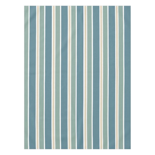 Retro Midcentury Stripes Ocean Green Tafelkleed (Voorkant)
