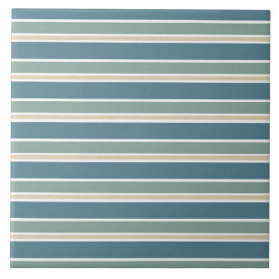 Retro Midcentury Stripes Ocean Green Tegeltje