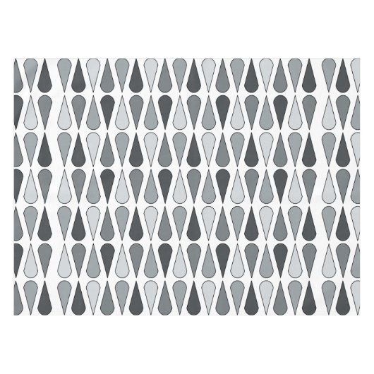 Retro Midcentury Teardrops Gray Tafelkleed (Voorkant (Horizontaal))