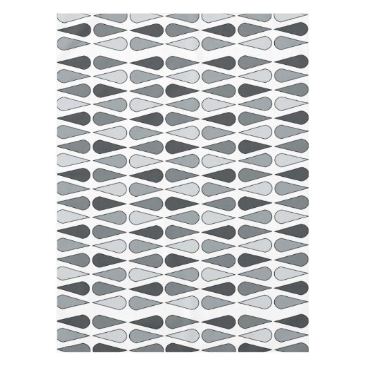 Retro Midcentury Teardrops Gray Tafelkleed (Voorkant)