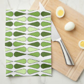 Retro Midcentury Traandrop Chartreuse Theedoek (Quarter Fold)