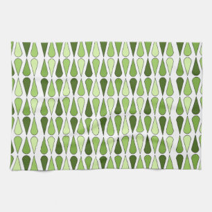 Retro Midcentury Traandrop Chartreuse Theedoek