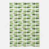 Retro Midcentury Traandrop Chartreuse Theedoek (Verticaal)
