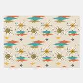 Retro  middeleeuwse atoomruimtetijd inpakpapier vel (Voorkant)