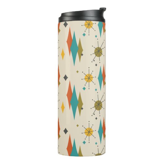 Retro  middeleeuwse atoomruimtetijd thermosbeker (Gedraaid links)