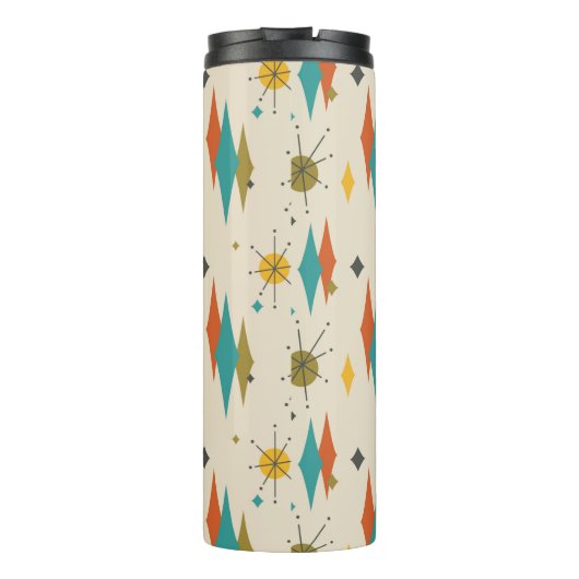 Retro  middeleeuwse atoomruimtetijd thermosbeker (Achterkant)