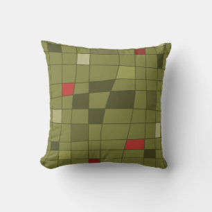 Retro Middeleeuwse Kunst verwarmde Olive Green Kussen