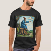 Retro Middeleeuwse Slakkenruiter Fantasy T-shirt (Voorkant)