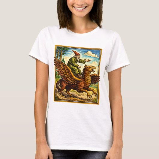 Retro Middeleeuwse Slakkenruiter Fantasy T-shirt P (Voorkant)