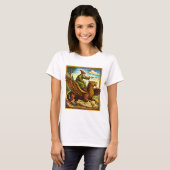 Retro Middeleeuwse Slakkenruiter Fantasy T-shirt P (Voorkant volledig)