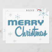 Retro Midden-Century Kerstfeest Uitnodiging White (Voorkant / Achterkant)