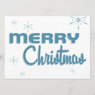 Retro Midden-Century Kerstfeest Uitnodiging White