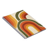 Retro Midden Eeuw Abstracte Bogen Notitieboek (Rechterzijde)