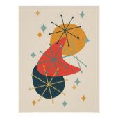 Retro Midden Eeuw Atom Tijdperk Abstract Perfect Poster (Voorkant)