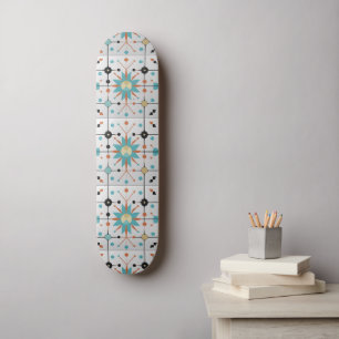 Retro Midden Eeuw Atomaire Geometrische Patroon Persoonlijk Skateboard