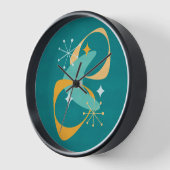 Retro Midden Eeuw Atoom Space Age 20 Teal, Oranje (Hoek)