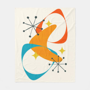 Retro Midden Eeuw Atoom Space Age Abstract 20 Fleece Deken