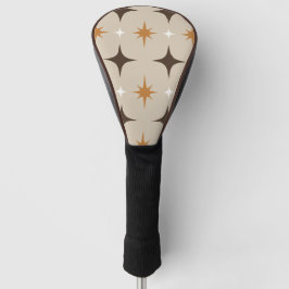 Retro Midden Eeuw Beige Bruin Oranje Golf Driver Golfheadcover