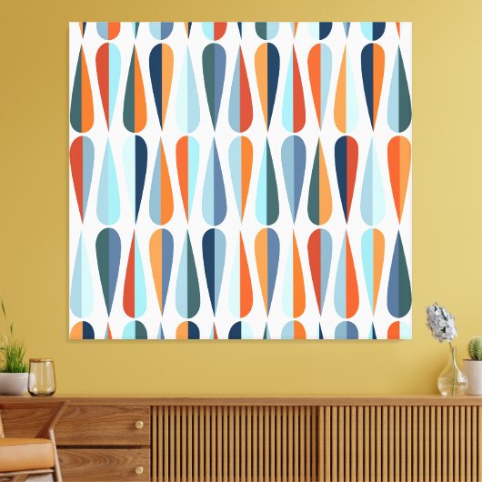 Retro midden-eeuw, dalingspatroon. canvas afdruk (Insitu (Woonkamer))