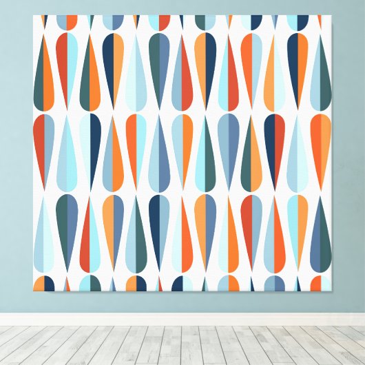 Retro midden-eeuw, dalingspatroon. canvas afdruk (Insitu (Houten vloer))