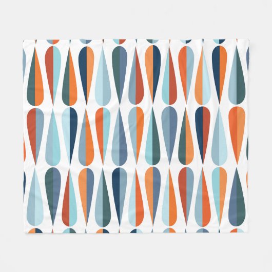 Retro midden-eeuw, dalingspatroon. fleece deken (Voorkant (Horizontaal))