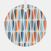 Retro midden-eeuw, dalingspatroon. glas ornament (Voorkant)