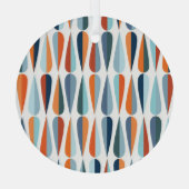 Retro midden-eeuw, dalingspatroon. glas ornament (Achterkant)