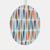 Retro midden-eeuw, dalingspatroon. glas ornament (Voorkant Rechts)