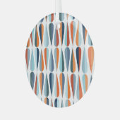 Retro midden-eeuw, dalingspatroon. glas ornament (Voorkant links)