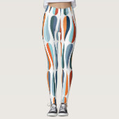 Retro midden-eeuw, dalingspatroon. leggings (Voorkant)