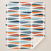 Retro midden-eeuw, dalingspatroon. sherpa deken (Voorkant)