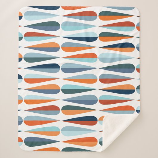 Retro midden-eeuw, dalingspatroon. sherpa deken (Voorkant)