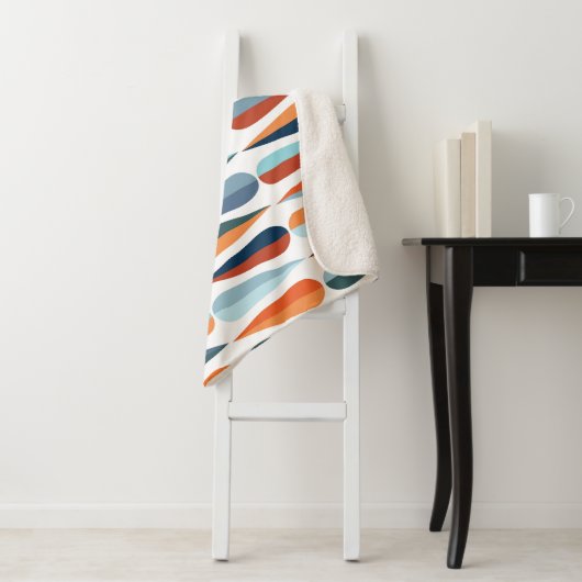 Retro midden-eeuw, dalingspatroon. sherpa deken (In situ)