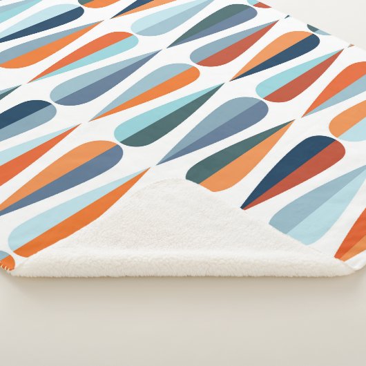 Retro midden-eeuw, dalingspatroon. sherpa deken (3/4)