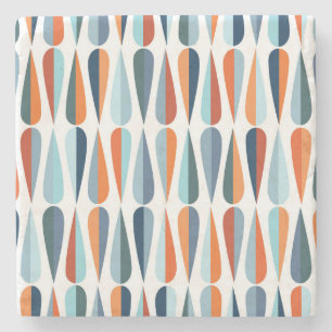 Retro midden-eeuw, dalingspatroon. stenen onderzetter