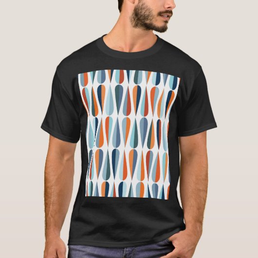 Retro midden-eeuw, dalingspatroon. t-shirt (Voorkant)