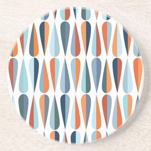 Retro midden-eeuw, dalingspatroon. zandsteen onderzetter (Voorkant)