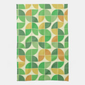 Retro Midden eeuw Geometrisch bloemmotief groe Theedoek (Verticaal)
