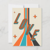 Retro Midden Eeuw Geometrische Liefde Valentijn Notitiekaartje (Voorkant)