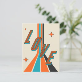 Retro Midden Eeuw Geometrische Liefde Valentijn Notitiekaartje