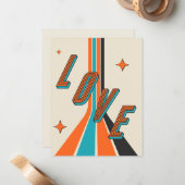 Retro Midden Eeuw Geometrische Liefde Valentijn Notitiekaartje (Voorkant / Achterkant in situ)