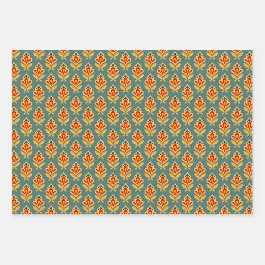 Retro Midden-Eeuw Geometrische Print Patroon Inpakpapier Vel (Voorkant)