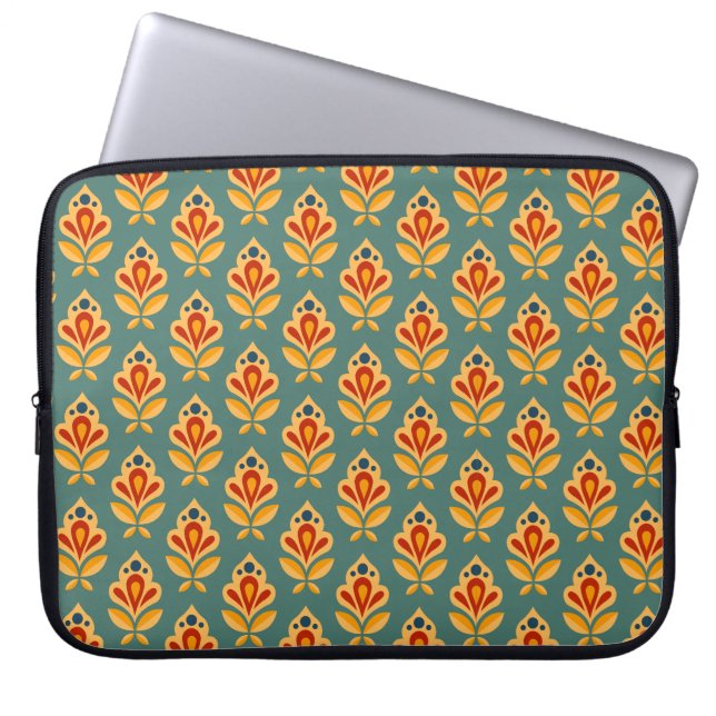 Retro Midden-Eeuw Geometrische Print Patroon Laptop Sleeve (Voorkant)