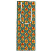 Retro Midden-Eeuw Geometrische Print Patroon Wijn Cadeautas (Voorkant)